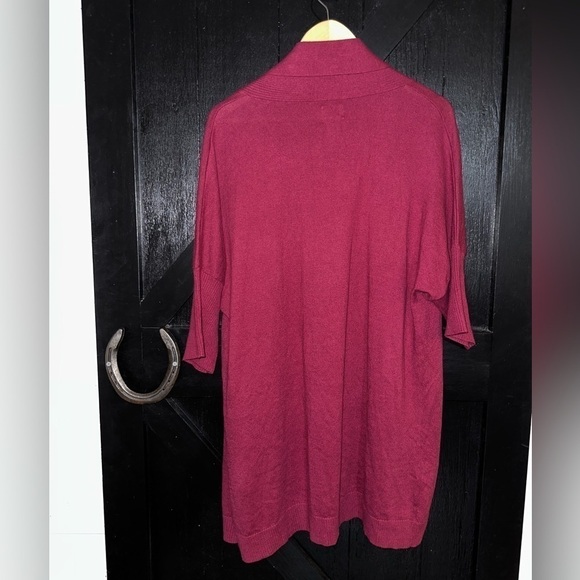 Chico's Dolman Sleeve Open Front Cardigan Womens 3 (XL) Natural Soft Cozy Wine - Picture 2 of 9